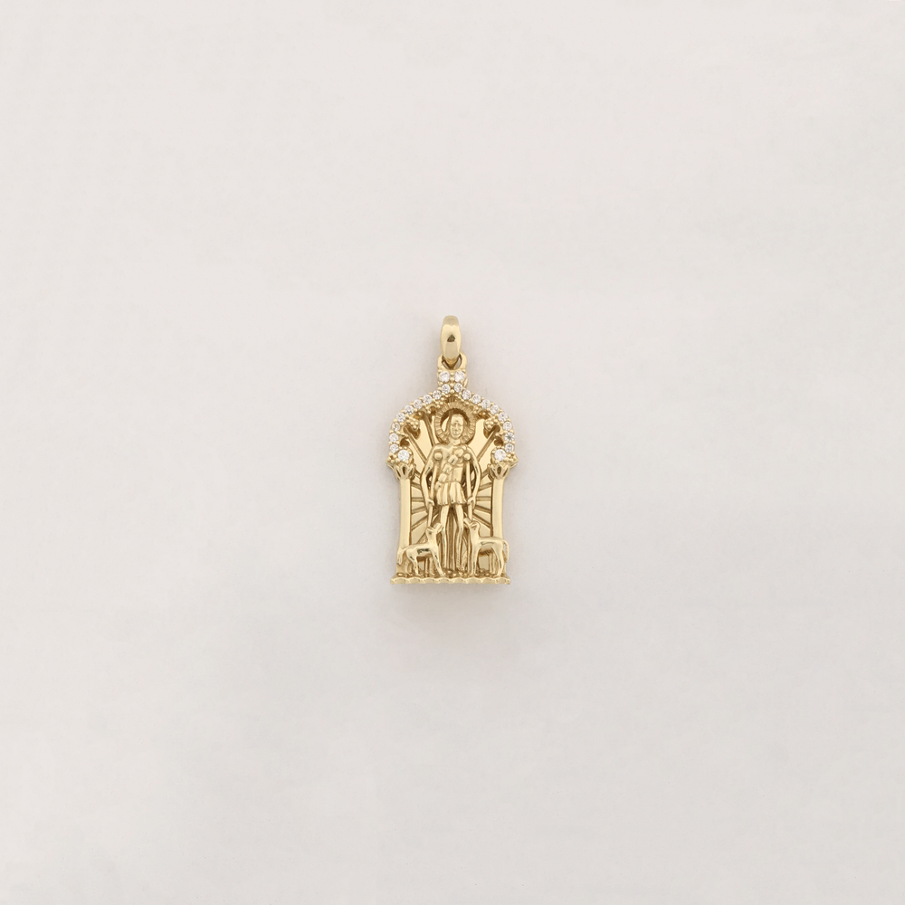 Saint Lazarus CZ Pendant (14K) - Popular Jewelry New York