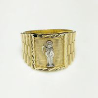 Santa Muerte Diamond dan Rolex Cut Ring (14K) - Popular Jewelry