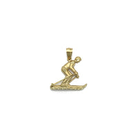 Skier Diamond Cut Pendant (14K) front - Popular Jewelry - New York