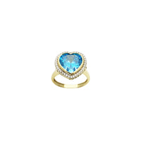 Sky Blue Heart CZ Halo Ring (14K) ön - Popular Jewelry - Nyu-York