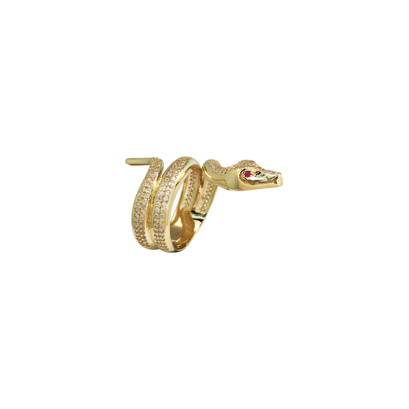 Snake Wrap CZ Ring (14K) side 1 - Popular Jewelry - New York