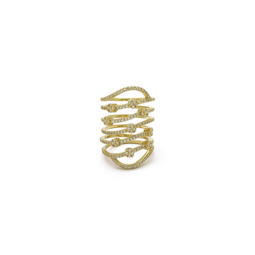 Stoneset Pirouette Ring (14K) front - Popular Jewelry - New York