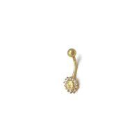 Sun CZ Navel Ring (14K) side - Popular Jewelry - New York