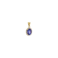 Tanzanit Brilyant Halo Oval Kulon (14K) tərəf 2 - Popular Jewelry - Nyu-York