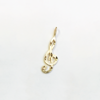 Treble Clef Diamond Cut Pendant (14K) medium size - Popular Jewelry New York