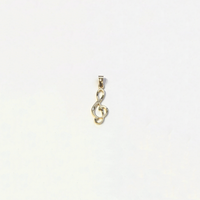 Treble Clef Diamond Cut Pendant (14K) small size - Popular Jewelry New York