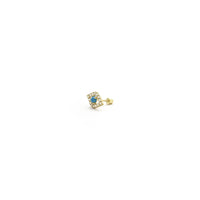 Turquoise Evil Eye CZ Stud eyrnalokkar gulir (14K) hliðar - Popular Jewelry - Nýja Jórvík
