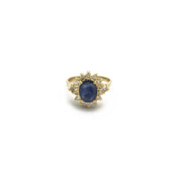 Vintage Oval Sapphire Diamond Halo Ring (14K) ön - Popular Jewelry - Nyu-York