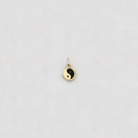 Vintage Yin Yang melnā oniksa šarms (14 K) — Popular Jewelry NY