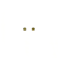 Yellow Diamond Stud Earring (14K) front - Popular Jewelry - New York