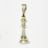 Diamond Iced Out King Chess Piece Pendant (14K)