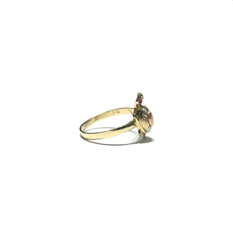 Tiny Turtle CZ Ring (Sandblasted Finish) (14K) side - Popular Jewelry - New York