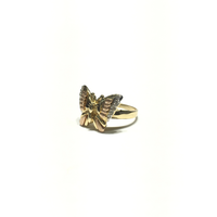 Tri-Color Butterfly CZ Ring (14K) side - Popular Jewelry - New York