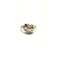 Tricolor Tulip CZ Ring (14K) front - Popular Jewelry - New York