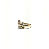 Tricolor Tulip CZ Ring (14K) side - Popular Jewelry - New York