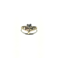 Tri-Color Clover CZ Ring (14K) front - Popular Jewelry - New York