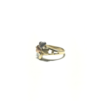 Tri-Color Clover CZ Ring (14K) side - Popular Jewelry - New York