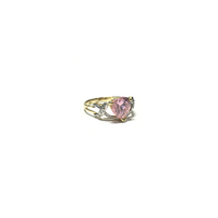 Light Pink Heart CZ Ring (14K) side - Popular Jewelry - New York