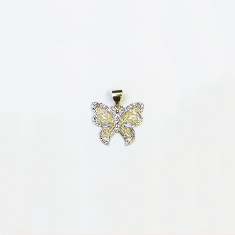 Fairy Butterfly Pendant (14K) Two-Tone Gold - Popular Jewelry - New York