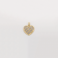 Heart Diamond Cut Two-Tone Pendant (14K) - Popular Jewelry - New York