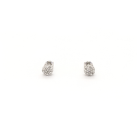 Diamond Cluster Stud Earrings White (14K) front - Popular Jewelry - New York