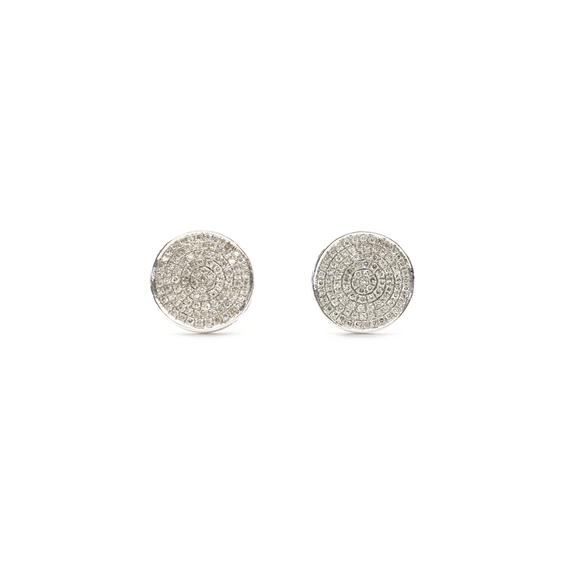 Diamond Round Cluster Stud Earrings (14K) front - Popular Jewelry - New York