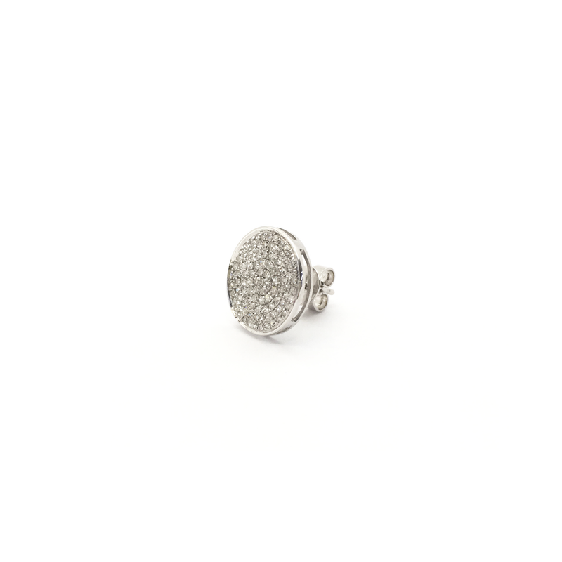 Diamond Round Cluster Stud Earrings (14K) side - Popular Jewelry - New York