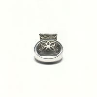 Princess Cut Diamond Cluster Engagement Ring (14K) back - Popular Jewelry - New York
