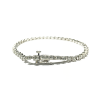 Կլոր ադամանդի թենիսի քառանկյուն ձեռնաշղթա (14K) կողպեք - Popular Jewelry - Նյու Յորք