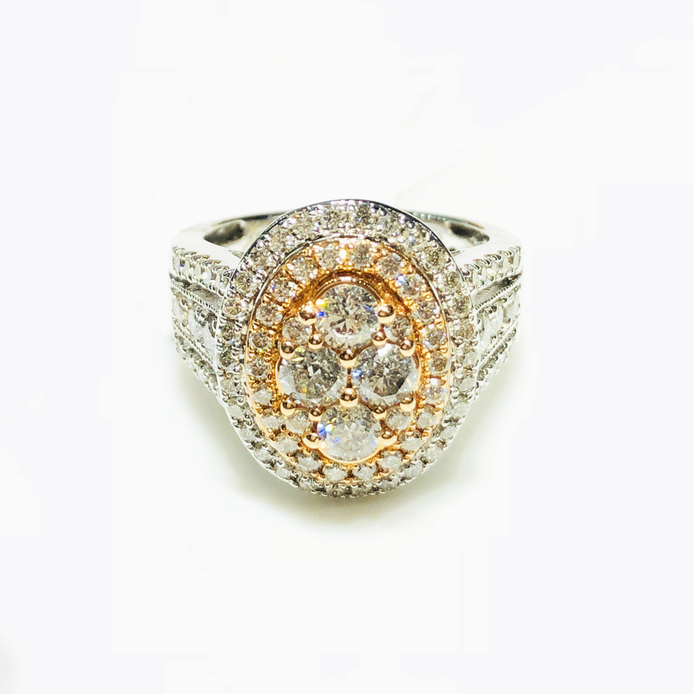 Diamond Cluster Cocktail Ring (14K) - Popular Jewelry