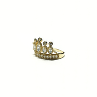April Birthstone Princess Tiara CZ Ring (14K) side - Popular Jewelry - New York