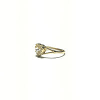 Bordered White Heart CZ Ring (14K) side - Popular Jewelry - New York