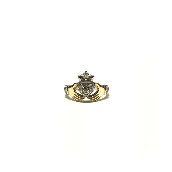 Claddagh CZ Ring (14K) front - Popular Jewelry - New York