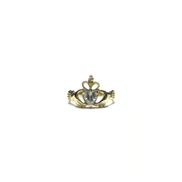 Claddagh White CZ Ring (14K) front - Popular Jewelry - New York