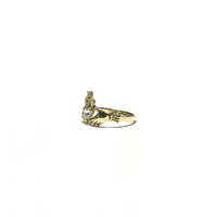 Claddagh White CZ Ring (14K) side - Popular Jewelry - New York