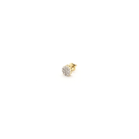 Diamond Cluster Stud Earrings Yellow (14K) side - Popular Jewelry - New York