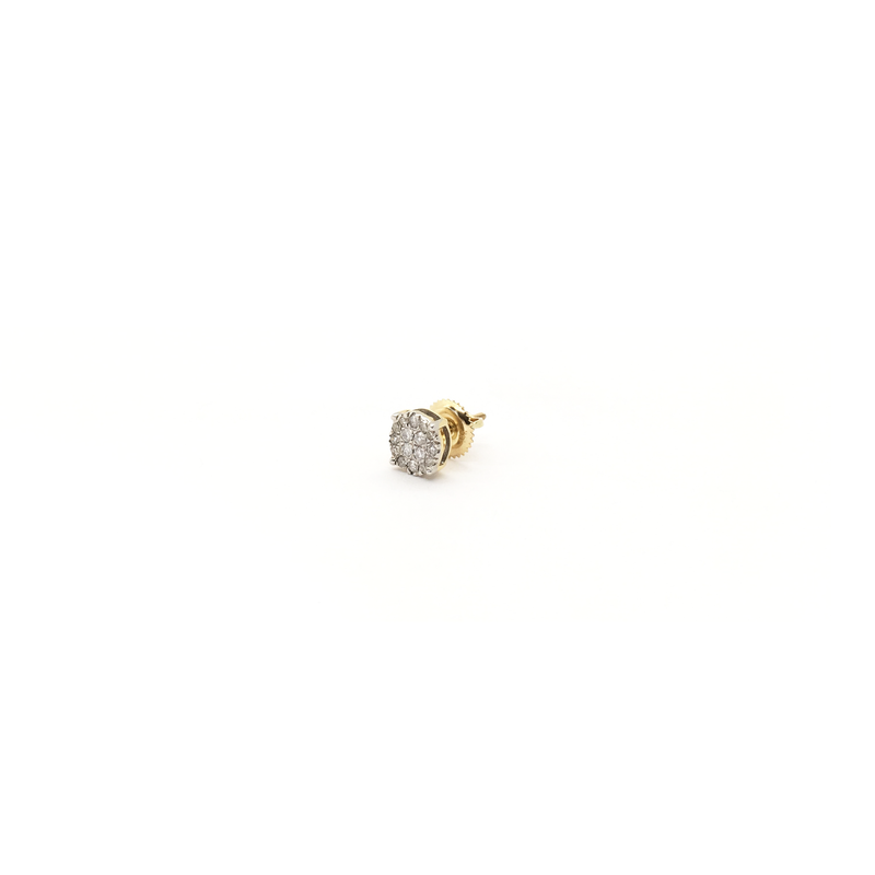 Diamond Flat Cluster Prong Stud Earrings (14K) side - Popular Jewelry - New York