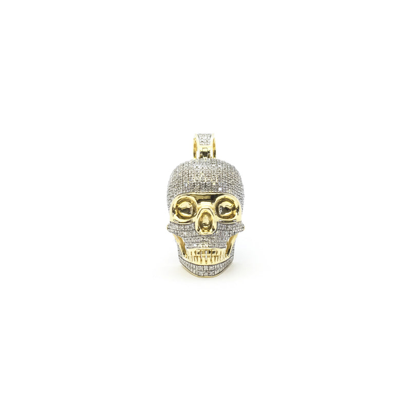 Diamond Skull Pendant (14K) front - Popular Jewelry - New York