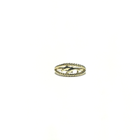 Double Dolphins Braided Ring (14K) front - Popular Jewelry - New York