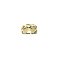 Double Heart Diamond Cut Ring (14K) front - Popular Jewelry - New York