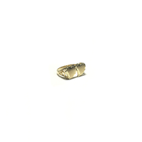 Double Heart Diamond Cut Ring (14K) side - Popular Jewelry - New York