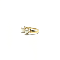 Double Pearl Heart Ring (14K) side - Popular Jewelry - New York