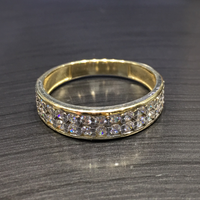 Double Row CZ Ring (14K) front - Popular Jewelry - New York