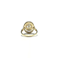 Greek Key Oval CZ Statement Ring (14K) back - Popular Jewelry - New York