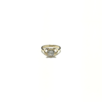 Srce sa bočnim uzorkom 4 zupca CZ prsten za bebe (14K) sprijeda - Popular Jewelry - Njujork