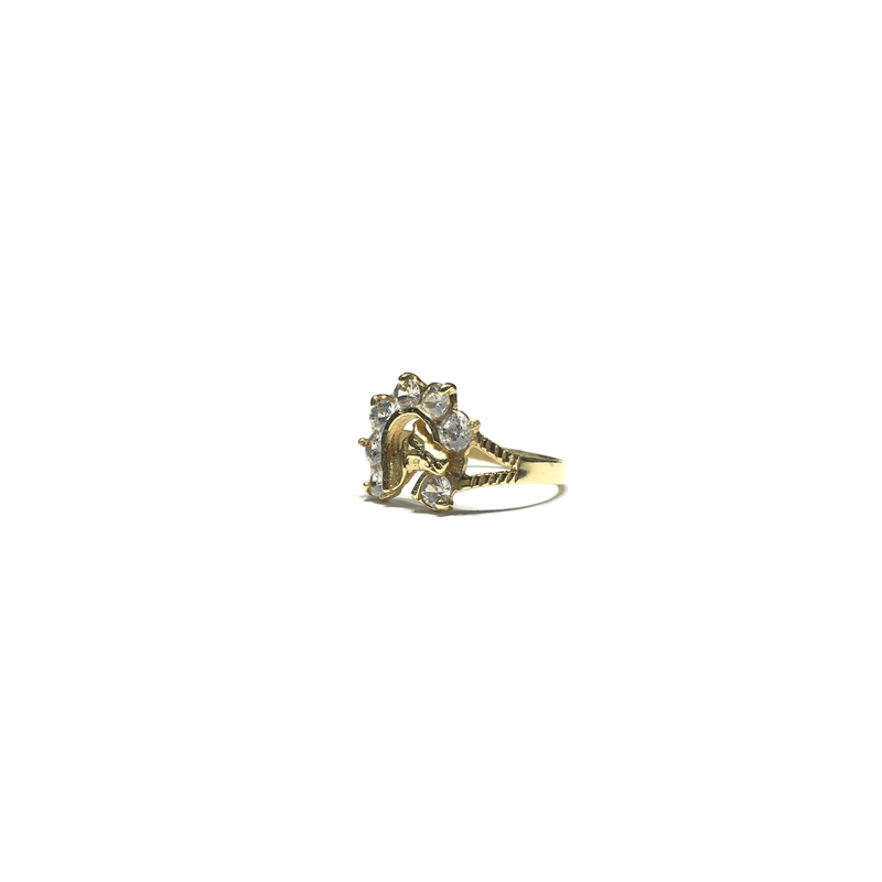 Horseshoe CZ Ring (14K) side - Popular Jewelry - New York