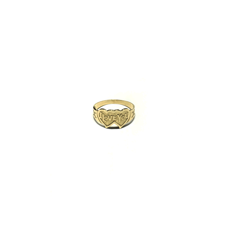 I Love You' Double Heart Ring (14K) front - Popular Jewelry - New York