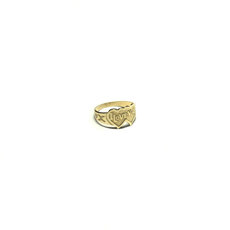 I Love You' Double Heart Ring (14K) right side - Popular Jewelry - New York