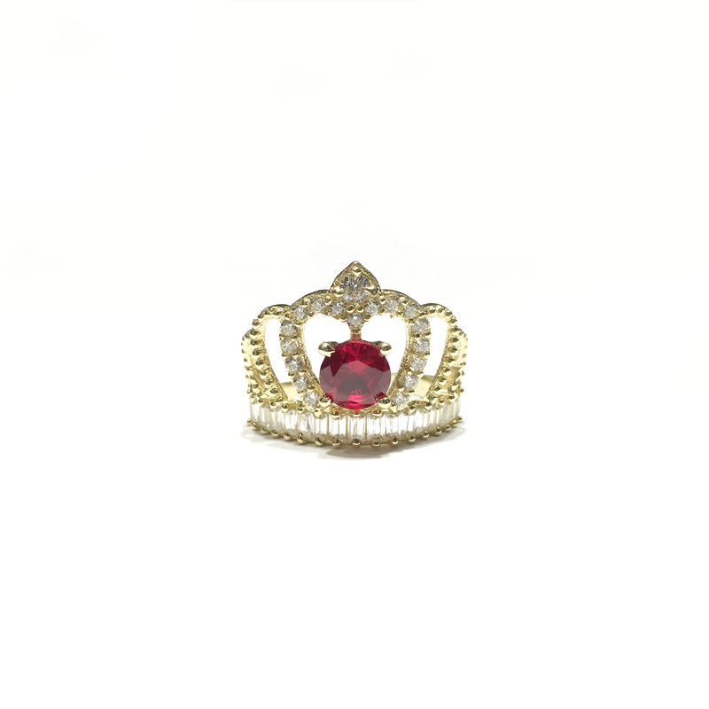 July Birthstone Crown CZ Ring (14K) - Popular Jewelry - New York