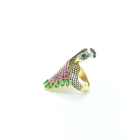 Majestic Peacock CZ Ring (14K) side - Popular Jewelry - New York